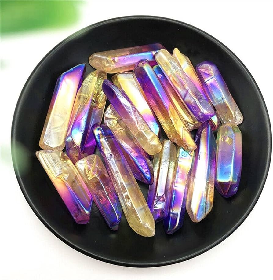 Amazon.co.jp: 50g 電気メッキ 紫と黄色のチタン オーラ